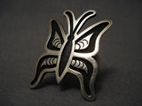 Museum Vintage Hopi Ricky Coochwytewa Huge Butterfly Native American Jewelry Silver Ring-Nativo Arts