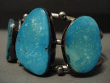 Museum Vintage Huge Easter Blue Turquoise Native American Jewelry Silver Bracelet-Nativo Arts