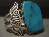 Museum Vintage 'Huge Turquoise' Native American Jewelry Silver Bracelet-Nativo Arts