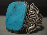 Museum Vintage 'Huge Turquoise' Native American Jewelry Silver Bracelet-Nativo Arts