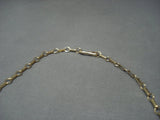 Museum Vintage Native American Jewelry Navajo 14k Gold Green Turquoise Sterling Silver Necklace Old-Nativo Arts