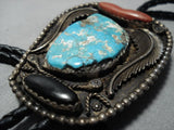 Museum Vintage Native American Jewelry Navajo #8 Turquoise Sterling Silver Buckle Bolo Old-Nativo Arts