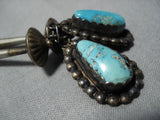 Museum Vintage Native American Jewelry Navajo #8 Turquoise Sterling Silver Buckle Bolo Old-Nativo Arts