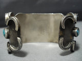 Museum Vintage Native American Jewelry Navajo Bird Eye Spiderweb Turquoise Sterling Silver Bracelet Cuff-Nativo Arts
