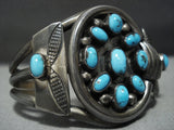 Museum Vintage Native American Jewelry Navajo Bisbee Turquoise Sterling Silver Bracelet-Nativo Arts