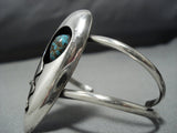 Museum Vintage Native American Jewelry Navajo Bisbee Turquoise Sterling Silver Bracelet Cuff Old-Nativo Arts