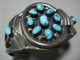 Museum Vintage Native American Jewelry Navajo Bisbee Turquoise Sterling Silver Bracelet-Nativo Arts