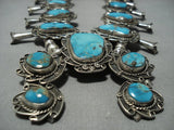 Museum Vintage Native American Jewelry Navajo Bisbee Turquoise Sterling Silver Squash Blossom Necklace-Nativo Arts