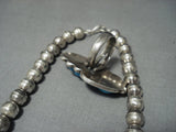 Museum Vintage Native American Jewelry Navajo Bisbee Turquoise Sterling Silver Squash Blossom Necklace-Nativo Arts