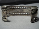 Museum Vintage Native American Jewelry Navajo Blue Wind Turquoise Sterling Silver Bracelet Old-Nativo Arts
