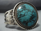 Museum Vintage Native American Jewelry Navajo Bulbous Turquoise Sterling Silver Bracelet-Nativo Arts