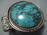 Museum Vintage Native American Jewelry Navajo Bulbous Turquoise Sterling Silver Bracelet-Nativo Arts