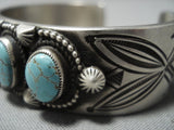 Museum Vintage Native American Jewelry Navajo Cal Martinez #8 Turquoise Sterling Silver Bracelet Old-Nativo Arts