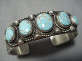 Museum Vintage Native American Jewelry Navajo Cal Martinez #8 Turquoise Sterling Silver Bracelet Old-Nativo Arts