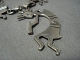 Museum Vintage Native American Jewelry Navajo Dancing Kokopelli Sterling Silver Charm Necklace Old-Nativo Arts