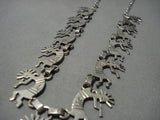 Museum Vintage Native American Jewelry Navajo Dancing Kokopelli Sterling Silver Charm Necklace Old-Nativo Arts