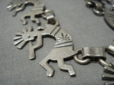 Museum Vintage Native American Jewelry Navajo Dancing Kokopelli Sterling Silver Charm Necklace Old-Nativo Arts