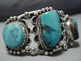 Museum Vintage Native American Jewelry Navajo Fox Turquoise Sterling Silver Bracelet Cuff Old-Nativo Arts