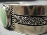 Museum Vintage Native American Jewelry Navajo Gaspeite Sterling Silver Bracelet Cuff Old-Nativo Arts