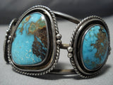 Museum Vintage Native American Jewelry Navajo Gilbert Turquoise Sterling Silver Cuff Bracelet-Nativo Arts