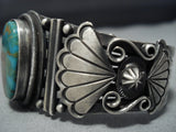 Museum Vintage Native American Jewelry Navajo Green Turquoise Sterling Silver Bracelet Old-Nativo Arts