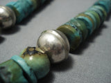 Museum Vintage Native American Jewelry Navajo Green Turquoise Sterling Silver Necklace-Nativo Arts