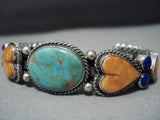 Museum Vintage Native American Jewelry Navajo High Grde Natural Green Turquoise Sterling Silver Bracelet-Nativo Arts