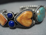Museum Vintage Native American Jewelry Navajo High Grde Natural Green Turquoise Sterling Silver Bracelet-Nativo Arts