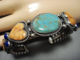 Museum Vintage Native American Jewelry Navajo High Grde Natural Green Turquoise Sterling Silver Bracelet-Nativo Arts