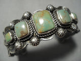 Museum Vintage Native American Jewelry Navajo Natural Royston Squared Turquoise Sterling Silver Bracelet-Nativo Arts