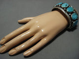 Museum Vintage Native American Jewelry Navajo Natural Turquoise Sterling Silver Cuff Bracelet-Nativo Arts