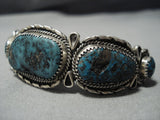 Museum Vintage Native American Jewelry Navajo Persin Turquoise Sterling Silver Bracelet Old Cuff-Nativo Arts