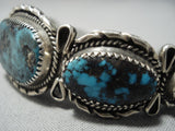 Museum Vintage Native American Jewelry Navajo Persin Turquoise Sterling Silver Bracelet Old Cuff-Nativo Arts