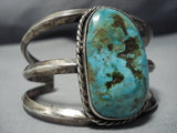 Museum Vintage Native American Jewelry Navajo Royston Turquoise Sterling Silver Bracelet Cuff Old-Nativo Arts
