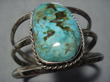 Museum Vintage Native American Jewelry Navajo Royston Turquoise Sterling Silver Bracelet Cuff Old-Nativo Arts