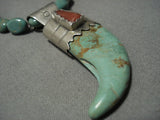 Museum Vintage Native American Jewelry Navajo Royston Turquoise Sterling Silver Necklace Old-Nativo Arts