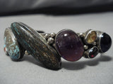 Museum Vintage Native American Jewelry Navajo Slanted Royston Turquoise Sterling Silver Cuff Bracelet-Nativo Arts