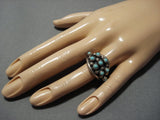 Museum Vintage Native American Jewelry Navajo Snake Eyes Turquoise Sterling Silver Ring Old-Nativo Arts