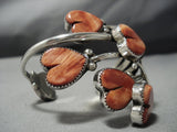 Museum Vintage Native American Jewelry Navajo Spiny Oyster Sterling Silver Bracelet Cuff Old-Nativo Arts