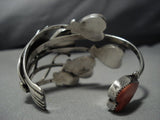 Museum Vintage Native American Jewelry Navajo Spiny Oyster Sterling Silver Bracelet Cuff Old-Nativo Arts