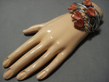 Museum Vintage Native American Jewelry Navajo Spiny Oyster Sterling Silver Bracelet Cuff Old-Nativo Arts