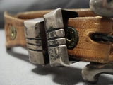 Museum Vintage Native American Jewelry Navajo Sterling Silver Concho Ranger Belt Buckle Set-Nativo Arts