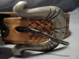 Museum Vintage Native American Jewelry Navajo Sterling Silver Concho Ranger Belt Buckle Set-Nativo Arts