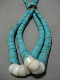Museum Vintage Native American Jewelry Navajo Turquoise Heishi Coral Necklace Old-Nativo Arts
