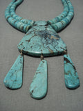 Museum Vintage Native American Jewelry Navajo Turquoise Heishi Sterling Silver Necklace Old-Nativo Arts