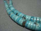 Museum Vintage Native American Jewelry Navajo Turquoise Heishi Sterling Silver Necklace Old-Nativo Arts
