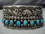 Museum Vintage Native American Jewelry Navajo Turquoise Sterling Silver Garden Bracelet Old-Nativo Arts