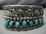 Museum Vintage Native American Jewelry Navajo Turquoise Sterling Silver Garden Bracelet Old-Nativo Arts