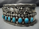 Museum Vintage Native American Jewelry Navajo Turquoise Sterling Silver Garden Bracelet Old-Nativo Arts