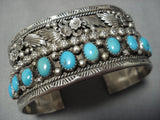 Museum Vintage Native American Jewelry Navajo Turquoise Sterling Silver Garden Bracelet Old-Nativo Arts